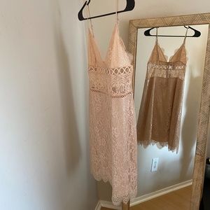 Victoria Secret Ivory Lace Slip Dress Size M